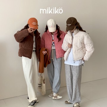 美木子｜鋪棉外套｜立領坑條絨鋪棉外套 6色【O80215】高質量燈芯絨短款外套 寬鬆 長袖外套 秋冬保暖 棉服外套 夾克