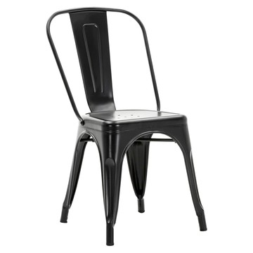 E-home Sidney 希德尼工業風金屬高背餐椅 NKC001C-blk  黑色  1件