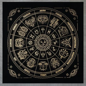 十二星座星宿太陽神盧恩符文塔羅桌布墊子加厚燙金單面鹿皮絨