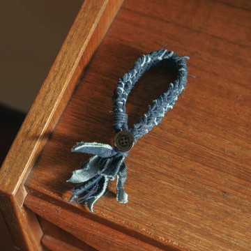 家庭兄弟－零廢緹花丹寧編織手環－海軍藍