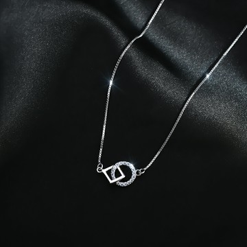 純銀項鏈女輕奢高級設計感小眾ins鎖骨鏈年新款潮百搭飾品