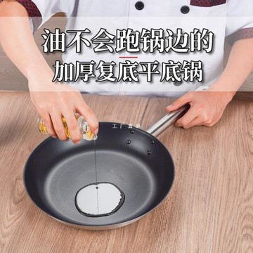 平底鍋商用不粘鍋大號酒店電磁爐燃氣適用煎蛋煎牛排加厚煎鍋