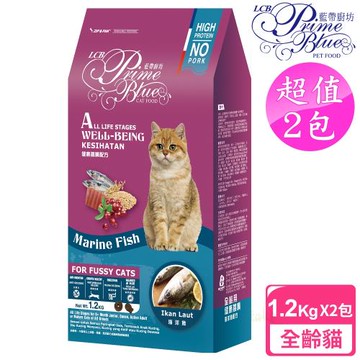 LCB藍帶廚坊 WELL健康挑嘴貓 1.2kg*2包 海洋魚配方