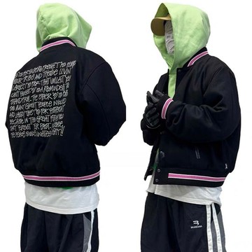 Stussy棒球加絨開衫外套棒球外套