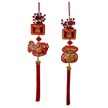 65公分紅果刺繡彩蔥吊飾1入(混款)