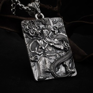 【JK銀飾】文‧關聖帝君／925純銀【佛牌】