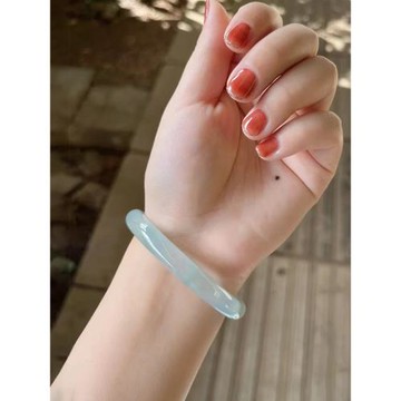 白月光高冰種a貨翡翠手鐲貴妃鐲天然緬甸玉手鐲女年輕款細條淺綠