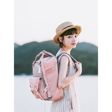 Doughnut甜甜圈雙肩包石色藍蓮花16L大容量學生書包電腦包馬卡龍