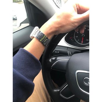 七珠不銹鋼表帶適用蘋果7iWatch8Ultra高級Applewatch6金屬手表帶