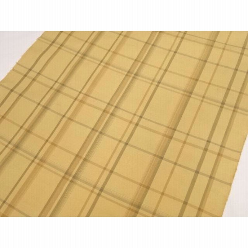 伊那紬 反物 着物 草木染 りんご いちい ベージュ色系色地 クリーム 