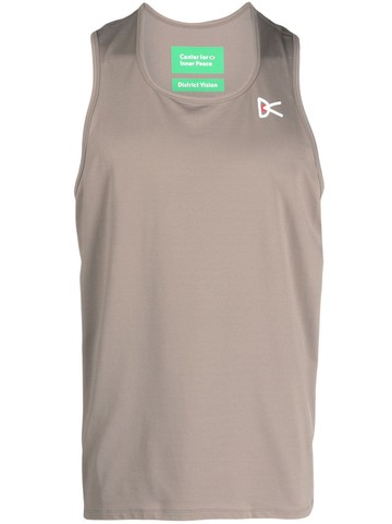 District Vision - sleeveless tank top - men - Spandex/Elastane/Polyamide - S - Brown