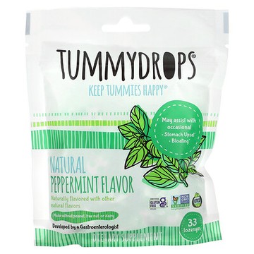Tummydrops, 天然薄荷，33 粒錠劑
