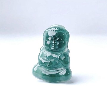 冰種藍水翡翠寶寶佛項鍊 | 天然翡翠A貨 | 送禮