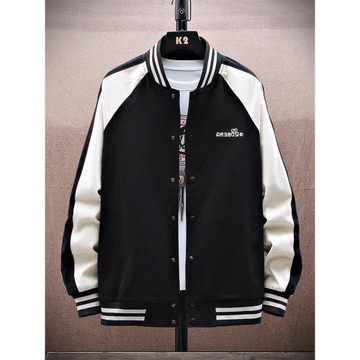 春秋裝2024年新款加肥加大碼外衣胖子初中學生拼接男土棒球服外套