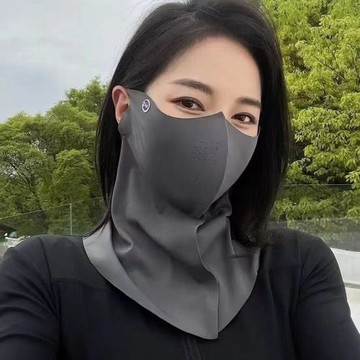 防曬面罩女遮全臉防紫外線遮脖子戶外騎行開車面紗冰絲遮陽口罩夏