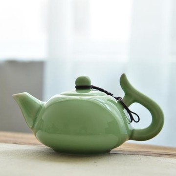 精品特價大號陶瓷家用茶壺哥窯冰裂紋單壺龍泉青瓷功夫茶具 280ml