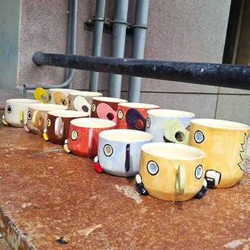 【陶版成型】馬克杯/咖啡杯–大鼻子精靈杯杯