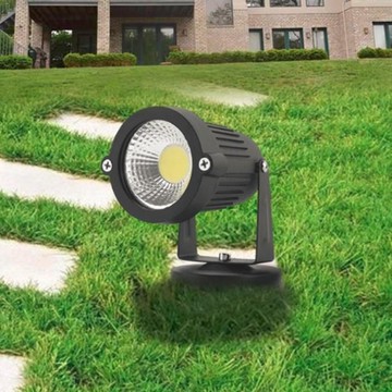 led射樹燈防水cob室外七彩變光小射燈3w戶外瓦楞燈草坪插地照樹燈