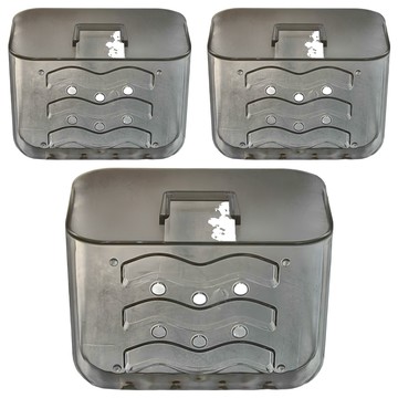 輕奢風浴室置物架 基礎款 強力背貼 免釘安裝 一物多用  12 x 8.5 x 8cm  透黑  3個