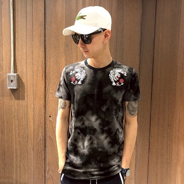 美國百分百【全新真品】Hollister Co. T恤 HCO 短袖 T-shirt 海鷗 刺青老虎 大理石黑 S號 AH41