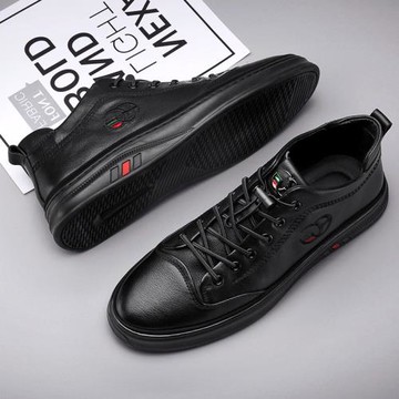2025新款夏季男鞋男士運動休閑皮鞋工作上班防水防滑勞保板鞋潮鞋