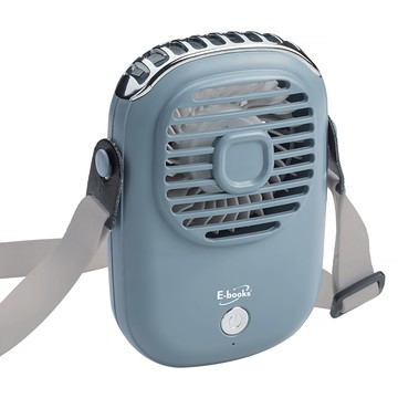 E-books 復古型頸掛式風扇 K45 免提充電  E-PCF255  藍色