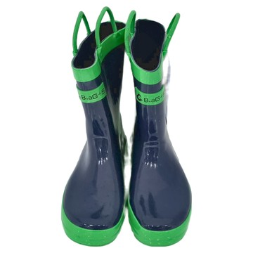 B.aG+S兒童提把雨鞋 柔軟橡膠材質不怕彎折 質感黑色內裡 好提易穿脫  巴黎藍  13T