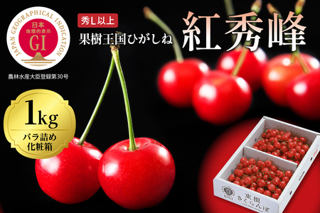 GI「東根さくらんぼ」 紅秀峰 1kgバラ詰め(500g×2ﾊﾟｯｸ) 東根農産センター提供　hi027-100（山形県 東根市 果物 フルーツ サクランボ さくらんぼ 紅秀峰 くだもの バラ詰め 期間限定 冷蔵配送 先行予約 令和6年産 取り寄せ グルメ ご当地 特産直送 送料無料 ふるさと納税）