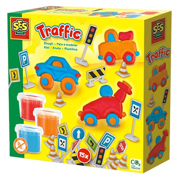 荷蘭SES 我的車車世界創意黏土 交通主題 黏土玩具  多色  373g  1盒