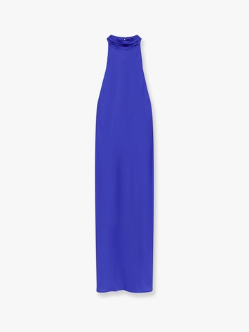 Satin long dress with neckline on the back - ACTUALEE - gender_Woman