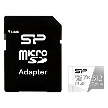 Silicon Power 廣穎電通 Superior microSD 512GB U3 A2 V30 4K 高耐用記憶卡 含轉卡  1個