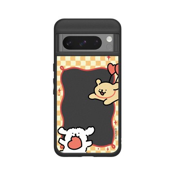 Pixel 8 Pro SolidSuit 黑 - Maltese線條小狗 - 夢幻氣球派對 (橘)