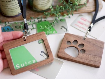 木製員工證件套[可愛的狗爪子]側面