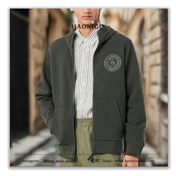 【HAO NICE】秋冬首選 LACOSTE 經典鱷魚徽標logo純色 休閒外套 連帽外套 長袖 拉鍊