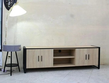【歐風別館】加州六尺工業風梧桐色電視櫃【基隆至台中免運費】