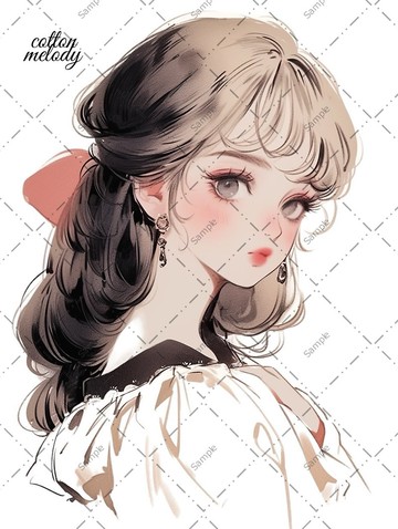 original sticker no.1195 人物貼紙 原創貼紙 人物貼紙 女孩貼紙 原創人物貼紙