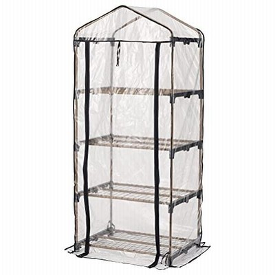 武田コーポレーション  温室・園芸・棚  ベージュ/ブラック 70×49×160cm ビニール温室棚4段 KOST-4M