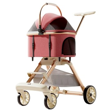 3baby 三個寶 可分離轉把寵物車  1個  英倫紅