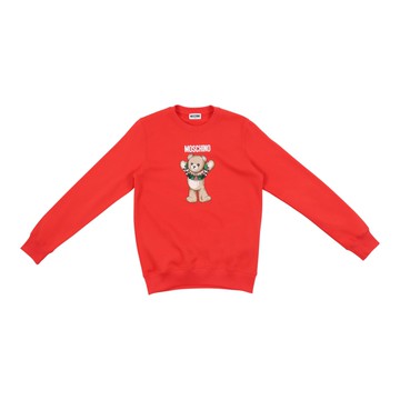 MOSCHINO Kids 小熊紅色長袖衛衣