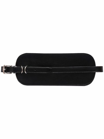 Manokhi - buckle-fastening leather belt - women - Leather - M - Black