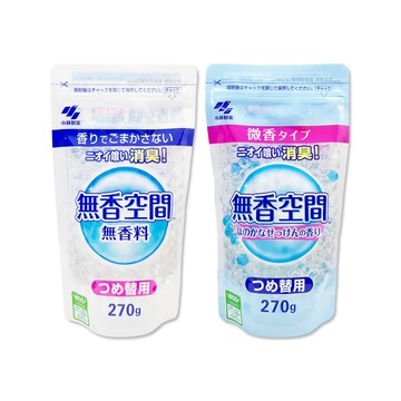 小林製藥 日本Kobayashi無香空間脫臭晶球除臭劑補充包270g/袋(無香/皂香_2款可選)