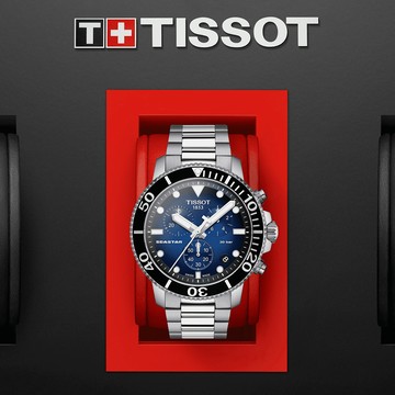 TISSOT 官方授權 Seastar 1000 海洋之星300米潛水計時錶 開學新裝備-45mm T1204171104101