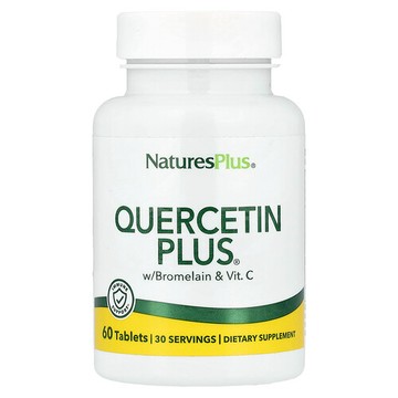 NaturesPlus, 含菠蘿蛋白酶和維生素 C 的 Quercetin Plus®，60 片