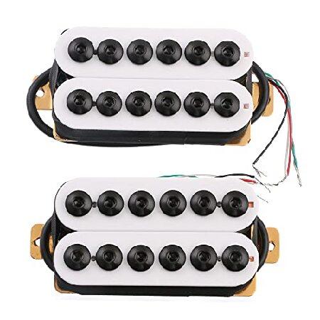 LYWS Ceramic Magnet White Guitar Humbucker Pickup Set, Bridge and Neck Invader Style