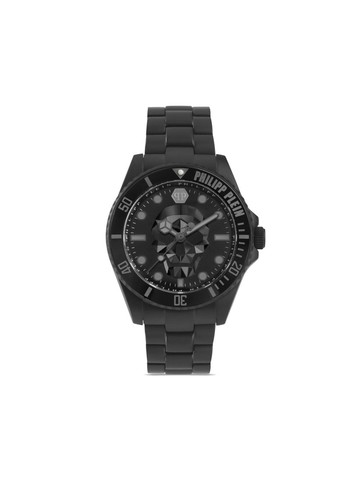 Philipp Plein - $kull quartz 43mm - men - stainless steel - One Size - Black