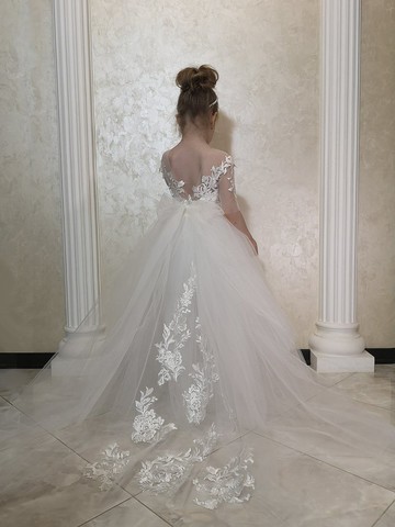 用於婚禮 生日 音樂會和其他慶祝活動的緞面花童禮服