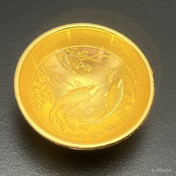 金色富貴雙魚銀色精緻小碗抓週袖珍開業擺件喬遷道具家用工藝品 DGIT