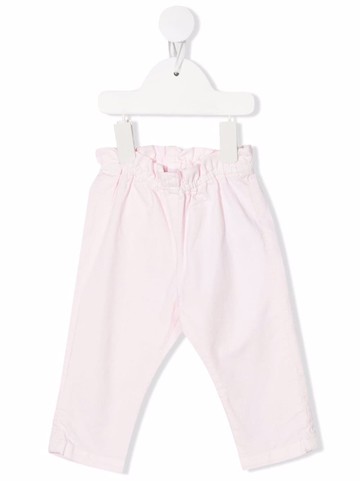 Bonpoint - elasticated-waist cotton trousers - kids - Organic Cotton/Elastane - 12 - Pink
