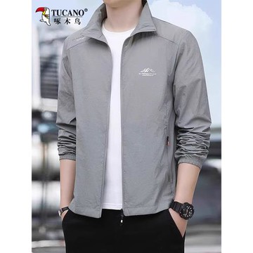 啄木鳥夏季冰絲防曬衣男款2025新款防紫外線超輕薄透氣爸爸皮膚衣