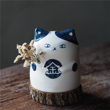 【好運貓系列】金來貓 祝福花器 / 招財祈福 / 可插乾燥花